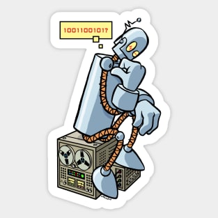 Robot Thinker Sticker